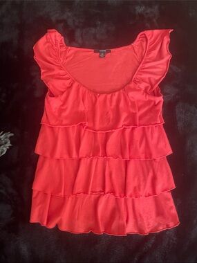 Majora coral Ruffle Tiered Scoop Neck Tank women’s size small